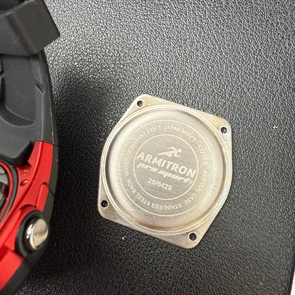 Armitron‎ Pro Sport 25/6429 Unisex Black/Red Ana-Digital Watch NEEDS BATTERY